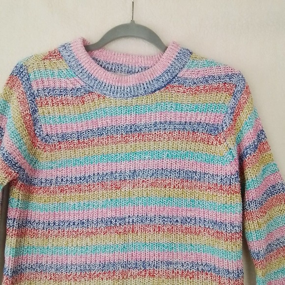 Philosophy Cotton Blend Knit Sweater Size Small w/ Multicolored Stripes - Picture 4 of 11